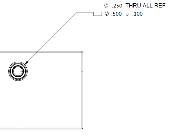 counterbore blueprint example